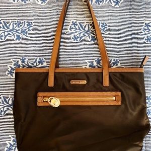 Brown Michael Kora nylon tote